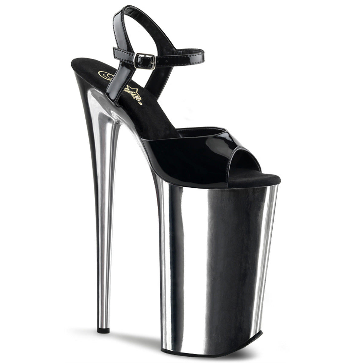 Pleaser Sandali da donna BEYOND-009 BLK / SLV Chrome
