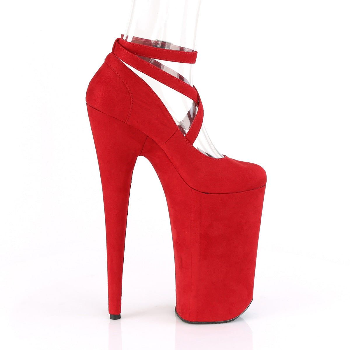 Pleaser Sandali da donna BEYOND-087FS RED FAUX Suede / Red Faux Suede