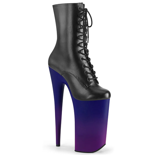Pleaser Stivaletti da donna BEYOND-1020BP BLK in ecopelle / blu-viola ombre