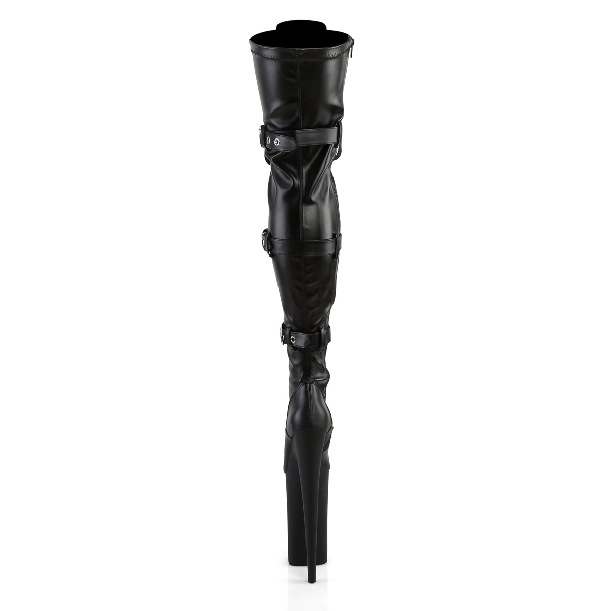 Pleaser Stivali da donna BEYOND-3028 BLK STR FAUX PELLE / BLK MATTE