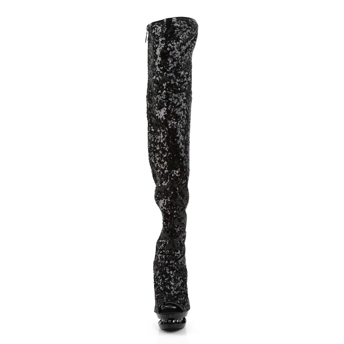 Pleaser Stivali da donna BLONDIE-R-3011 BLK Paillettes / BLK