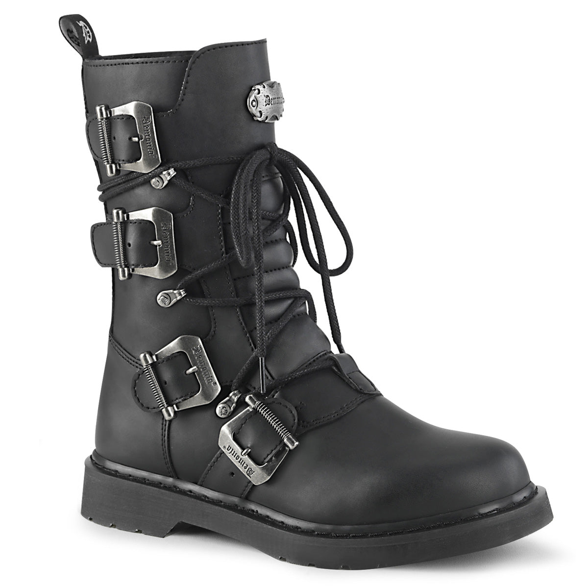 DemoniaCult Stivali da uomo BOLT-265 pelle vegana BLK
