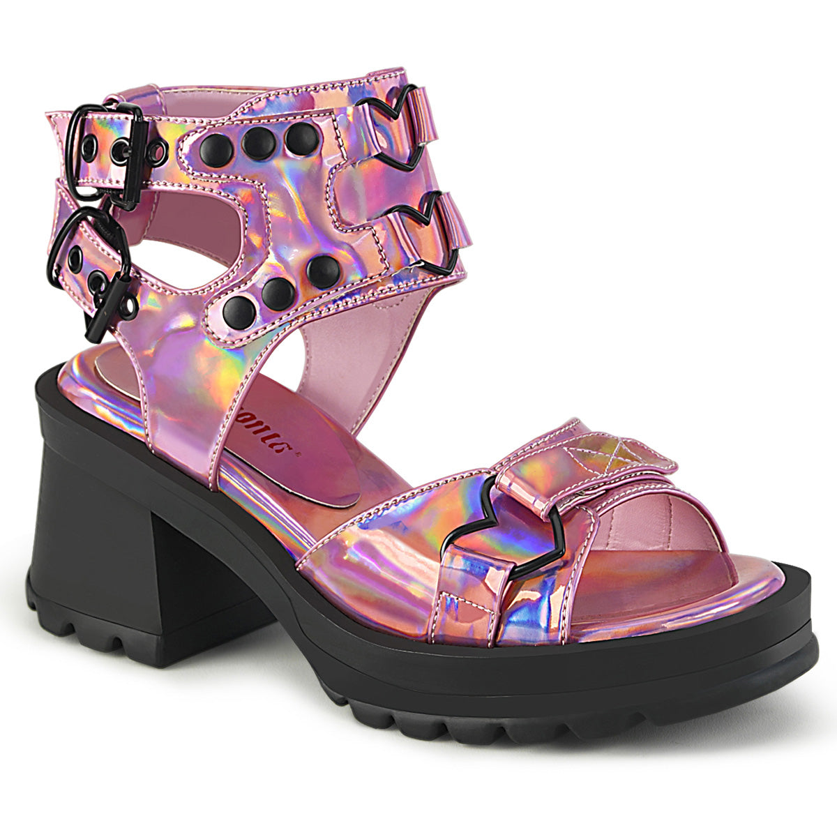 DemoniaCult Pumps BRATTY-07 Pink Holo Pat