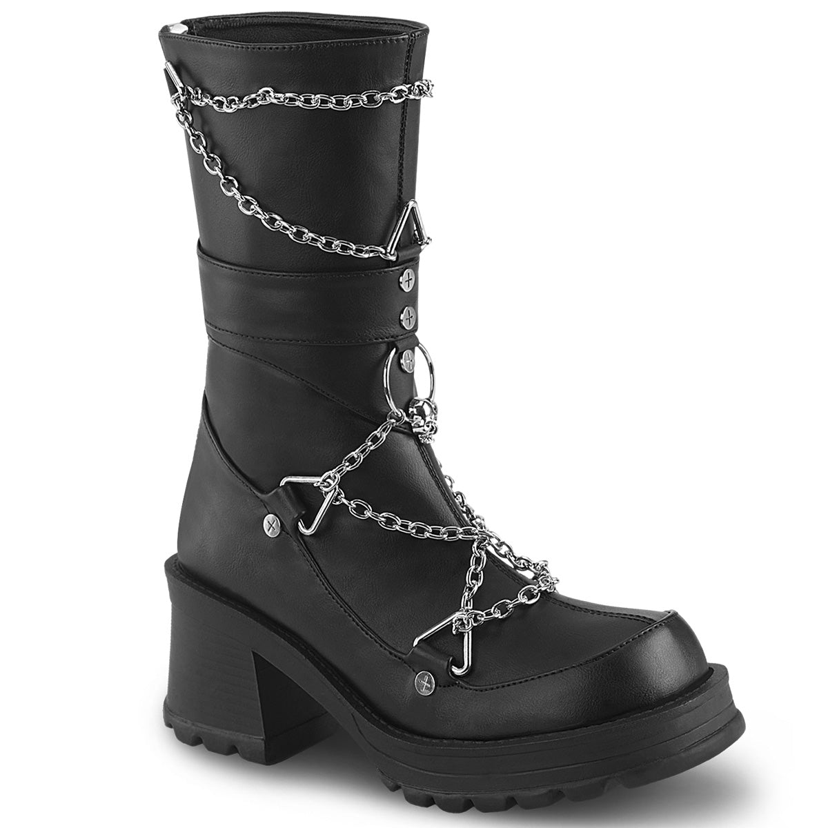 DemoniaCult Boots BRATTY-120 Blk Vegan Leather