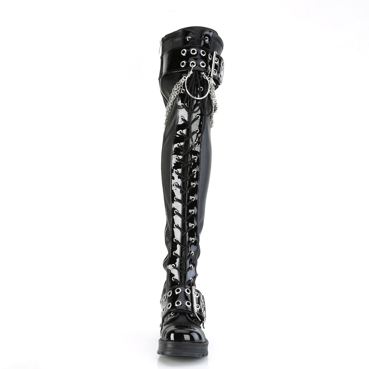 DemoniaCult Boots BRATTY-304 Blk Stretch Vegan Leather
