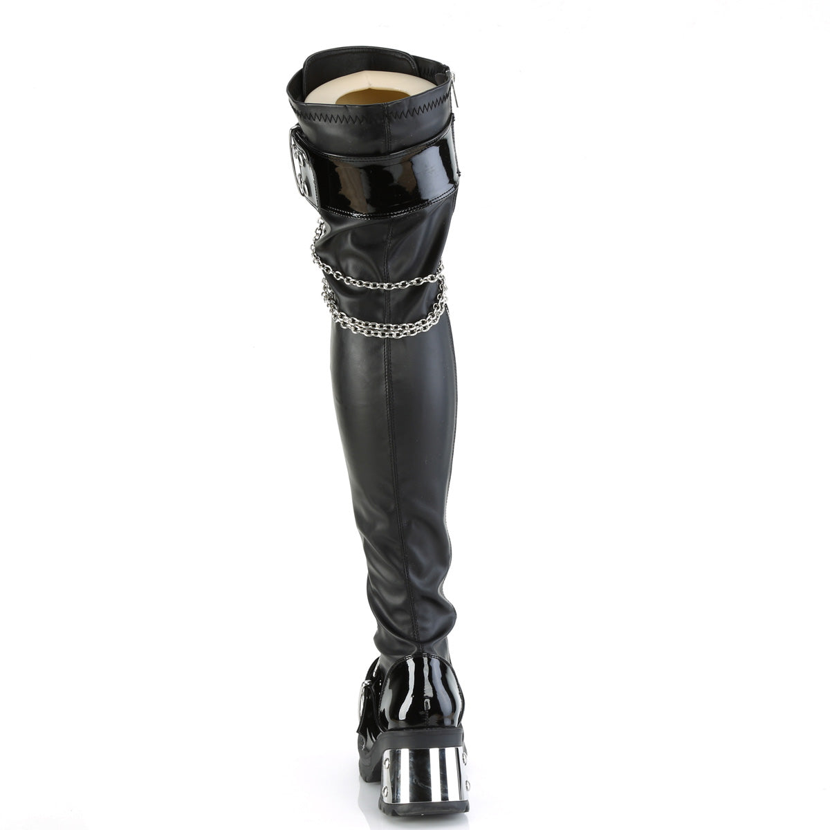 DemoniaCult Boots BRATTY-304 Blk Stretch Vegan Leather