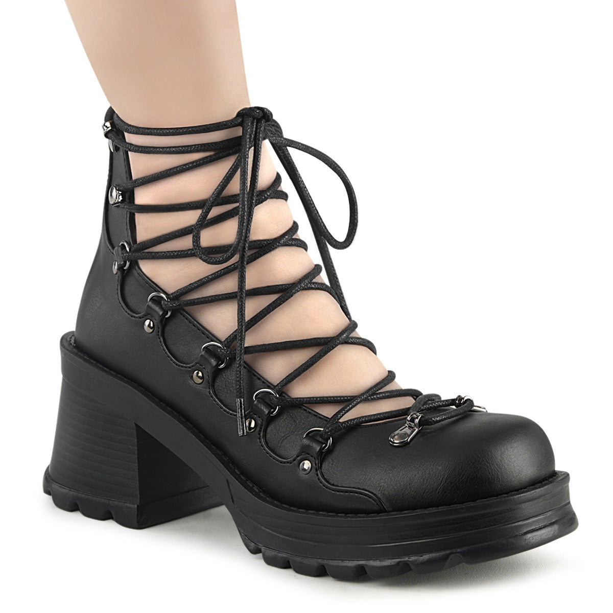 DemoniaCult Pumps BRATTY-32 Blk Vegan Leather