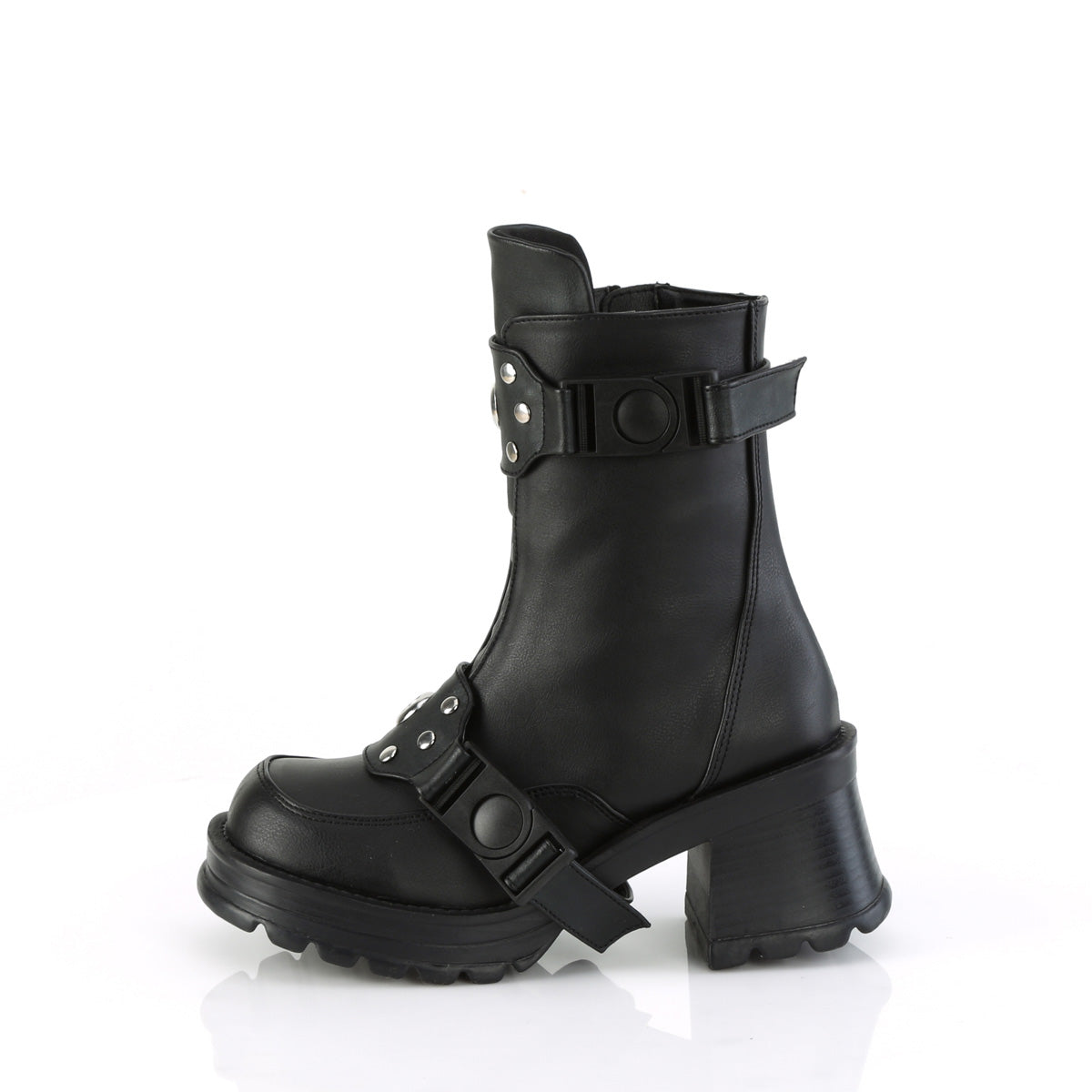 DemoniaCult Ankle Boots BRATTY-56 Blk Vegan Leather