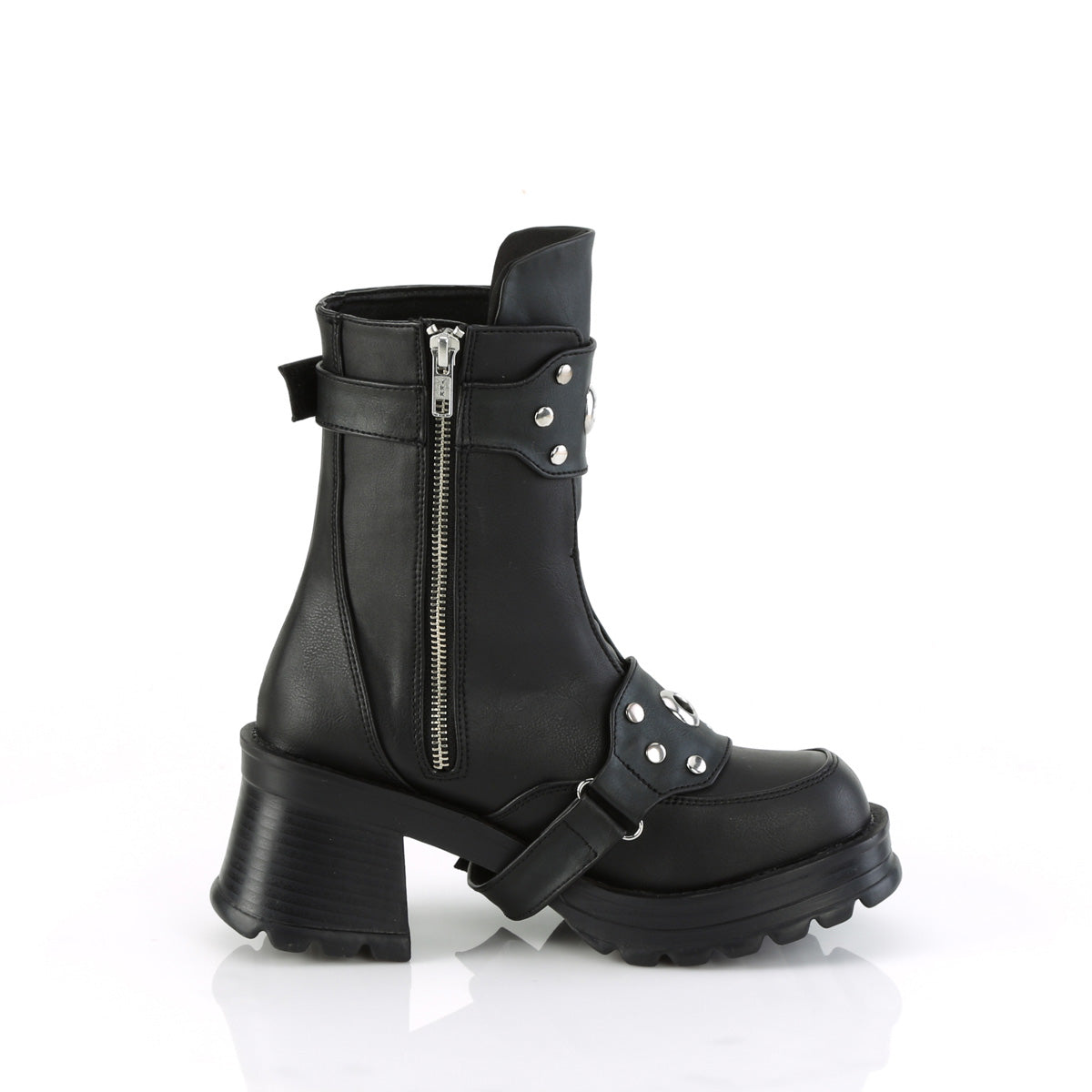 DemoniaCult Ankle Boots BRATTY-56 Blk Vegan Leather