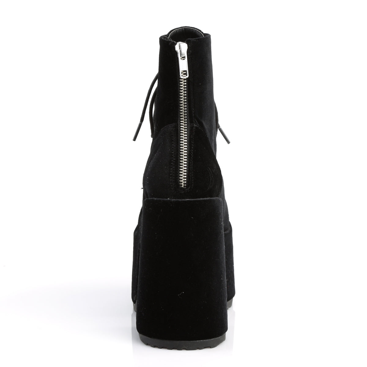 DemoniaCult Stivali alla caviglia femminile CAMEL-203 velluto BLK