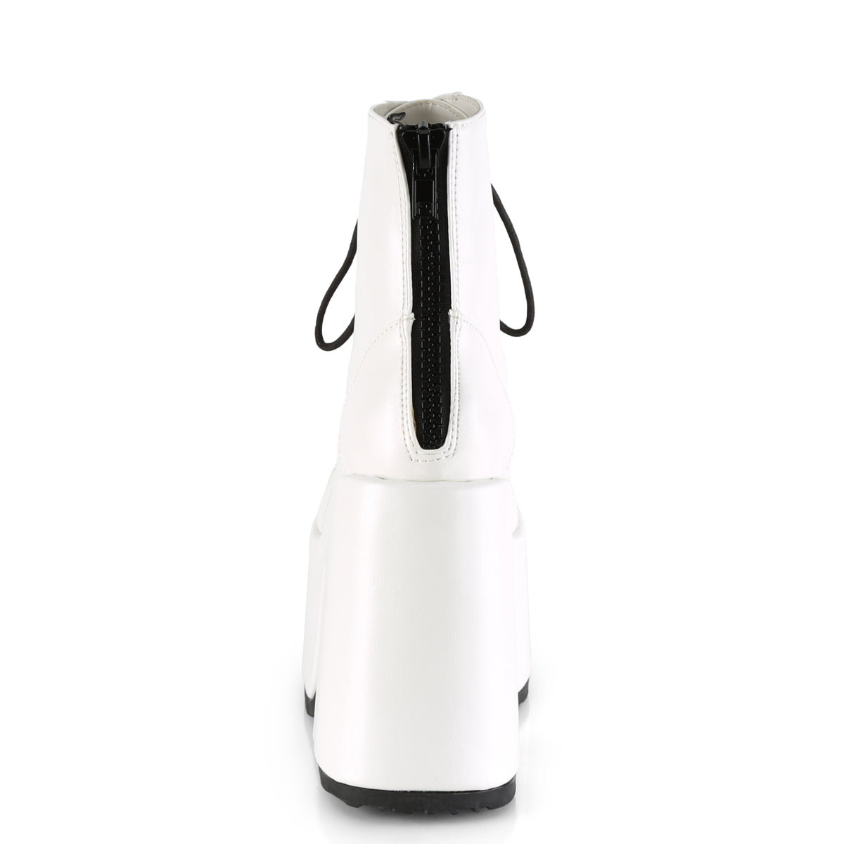 DemoniaCult Stivali alla caviglia femminile CAMEL-203 pelle vegana WHT