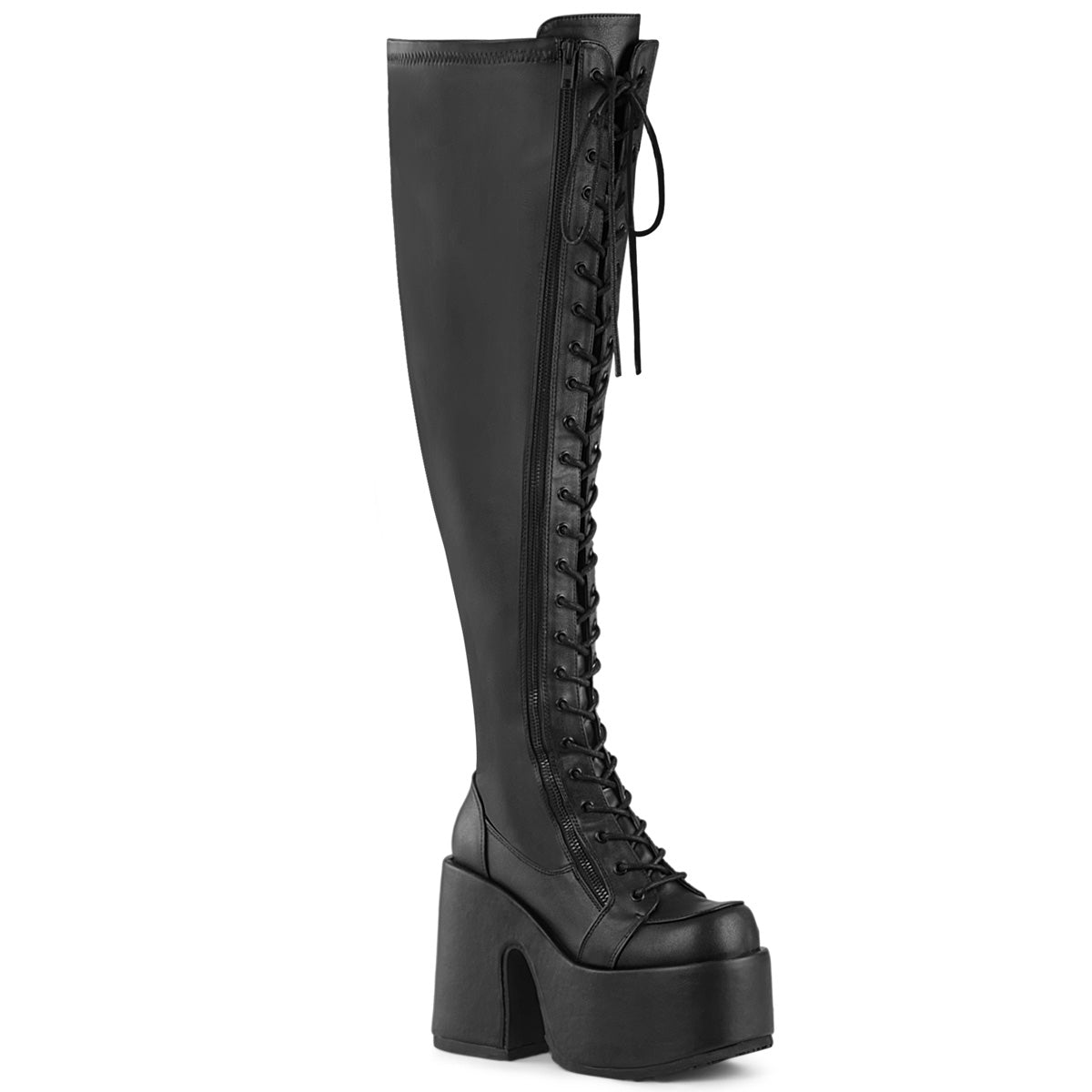 DemoniaCult Stivali CAMEL-300WC BLK STR VEGAN PELLE