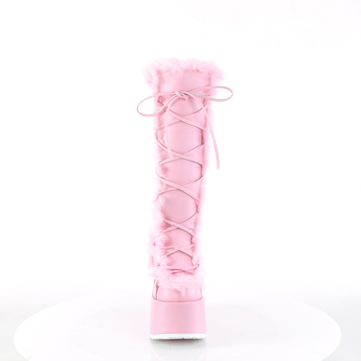 DemoniaCult Stivali CAMEL-311 pelle vegana rosa pastello