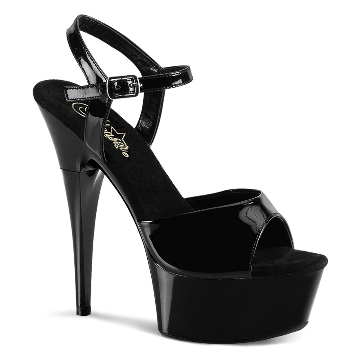 Pleaser Sandali da donna CAPTIVA-609 BLK PAT / BLK