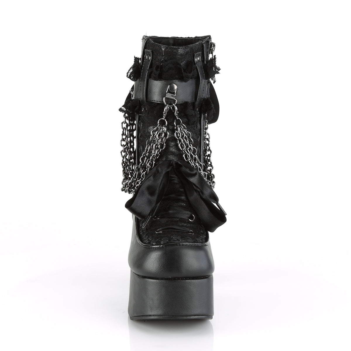 DemoniaCult Stivali alla caviglia femminile CHARADE-110 overlay vegan-lace vegan-lace
