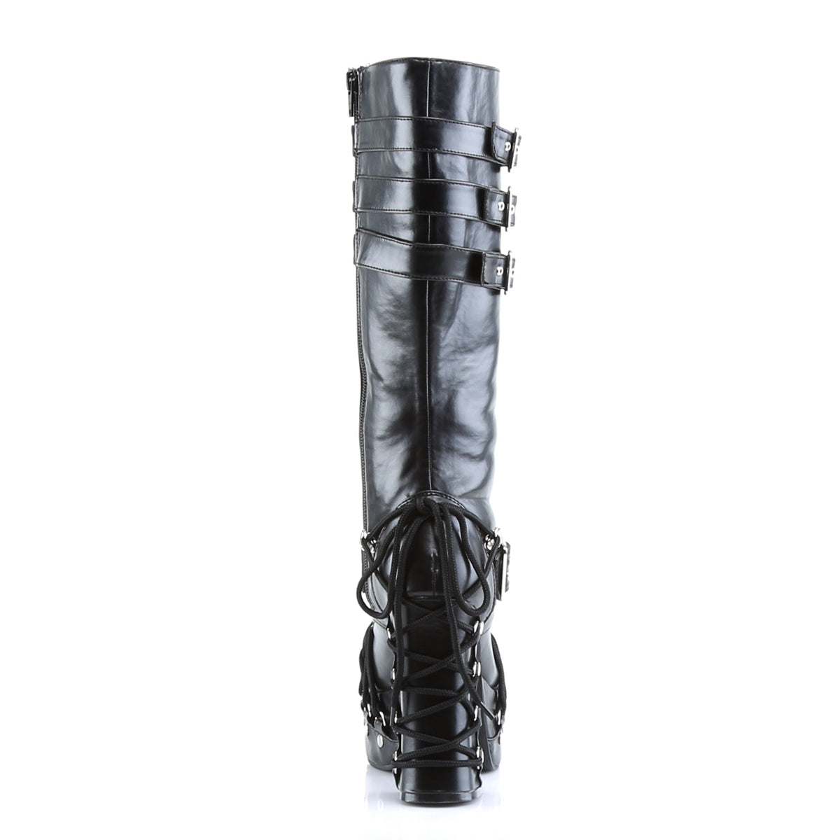 DemoniaCult Stivali da donna CHARADE-206 pelle vegana BLK