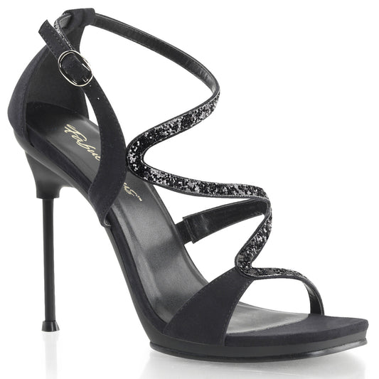 Fabulicious Sandali da donna CHIC-24 BLK V. Suede-glitter / Blk Matte
