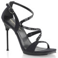 Fabulicious Womens Sandals CHIC-24 Blk V. Suede-Glitter/Blk Matte