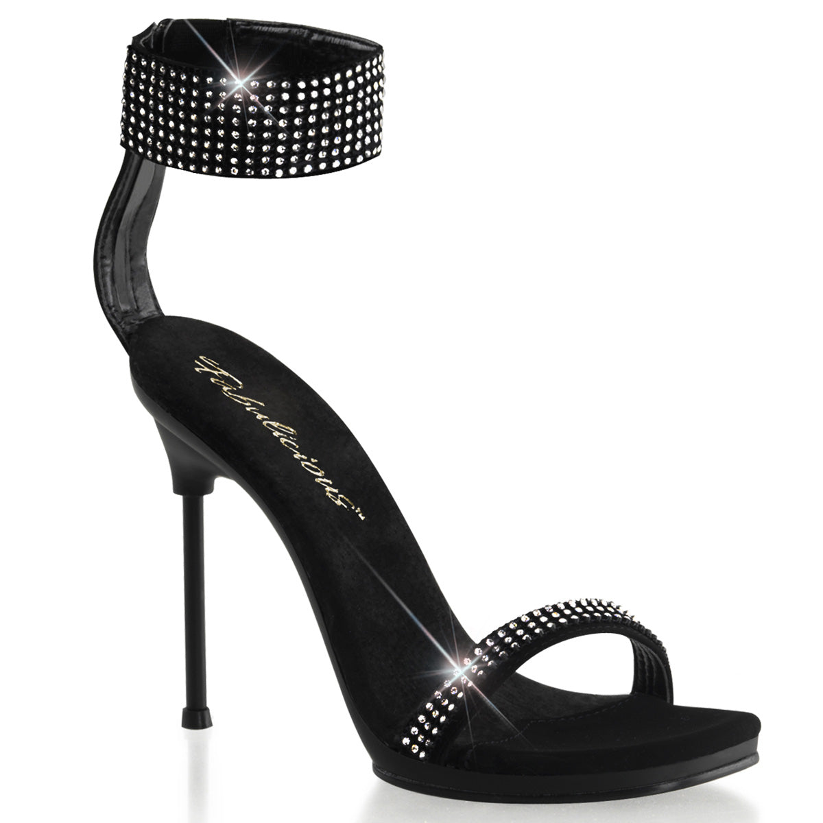 Fabulicious Sandali da donna CHIC-40 BLK Nubuck PU / BLK
