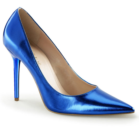 Pleaser Pompe da donna CLASSIQUE-20 PU metallizzato blu