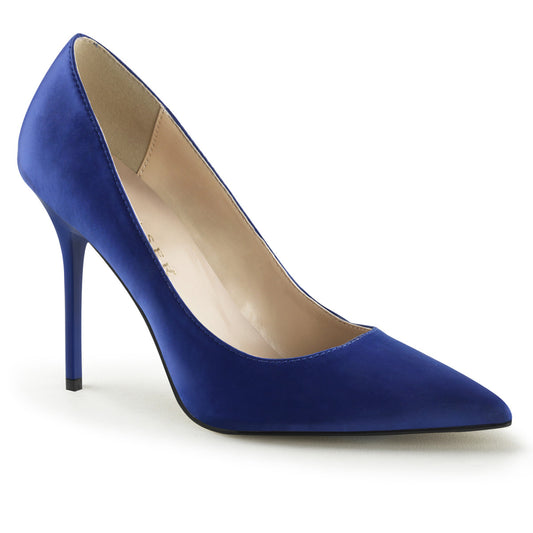 Pleaser Pompe da donna CLASSIQUE-20 satinato blu reale