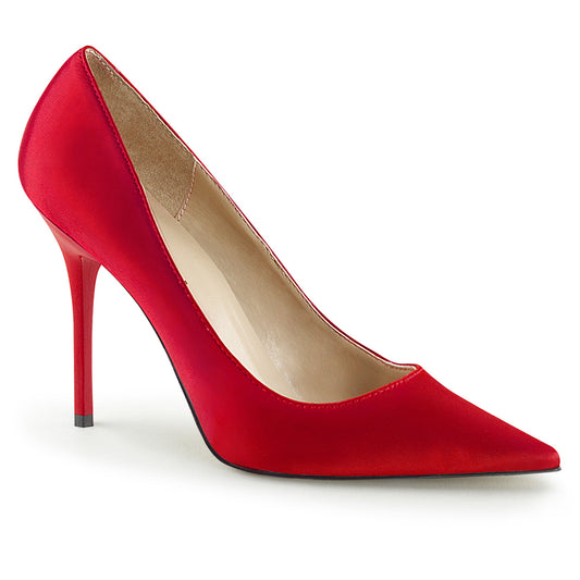 Pleaser Pompe da donna CLASSIQUE-20 raso rosso