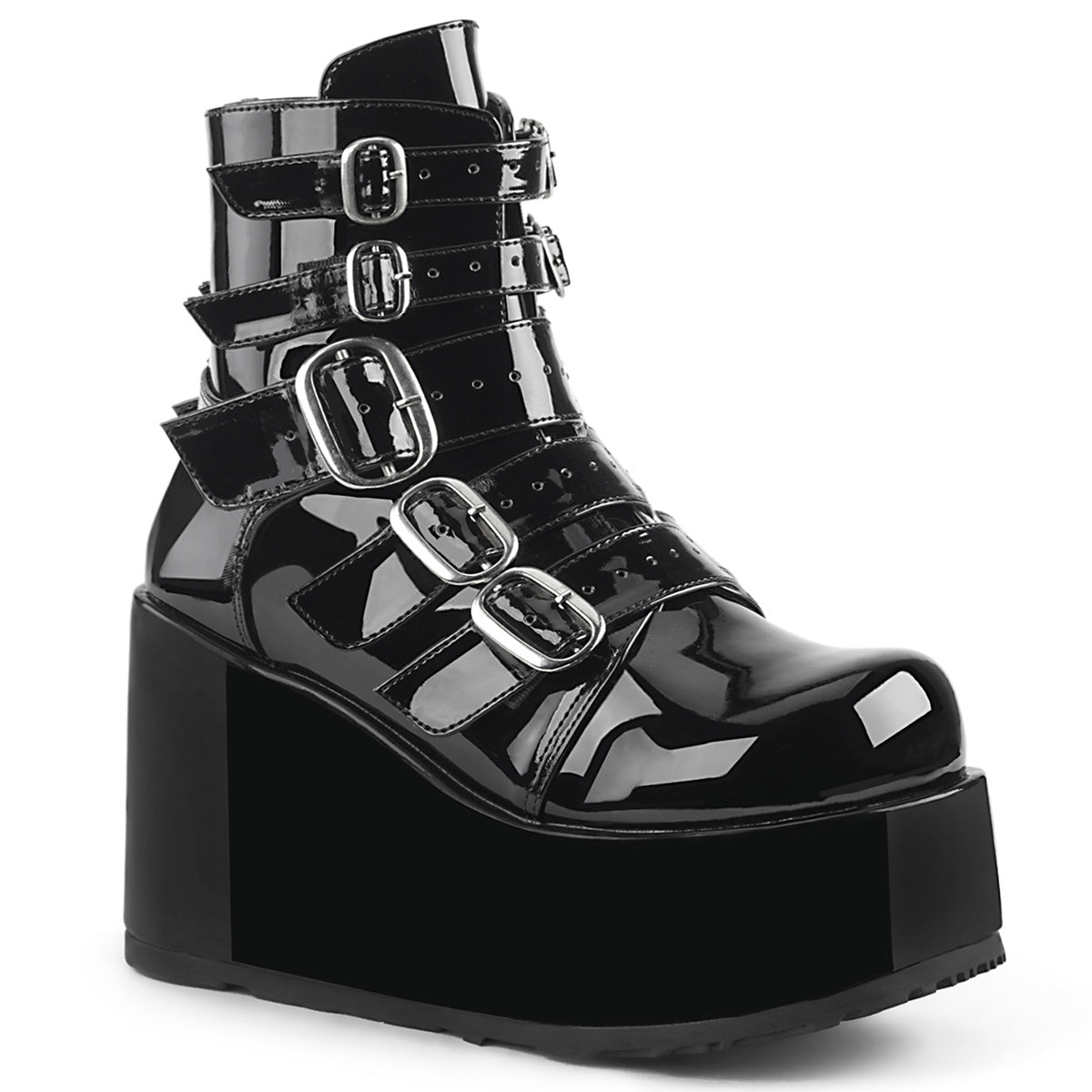 DemoniaCult Stivali alla caviglia femminile CONCORD-57 blk pat