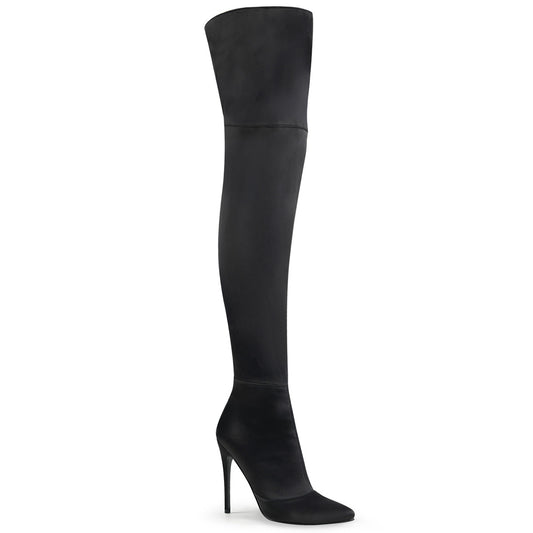 Pleaser Stivali da donna COURTLY-3012 BLK Stretch Satin