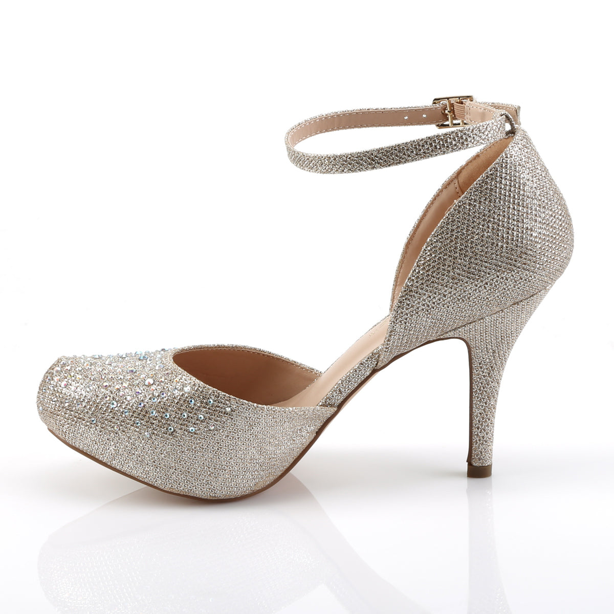 Fabulicious Sandali da donna COVET-03 tessuto di maglia glitter nudo