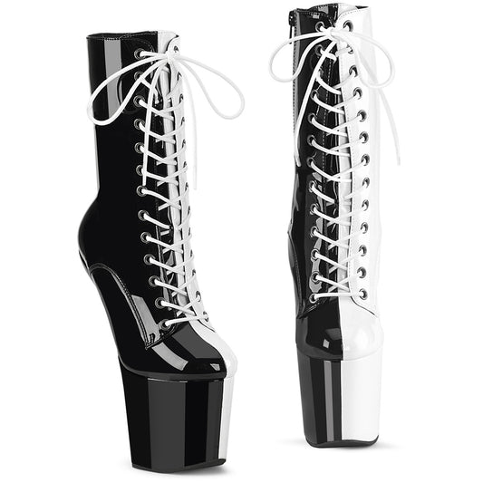 Pleaser  Stivali alla caviglia CRAZE-1040tt blk-wht pat/blk-wht