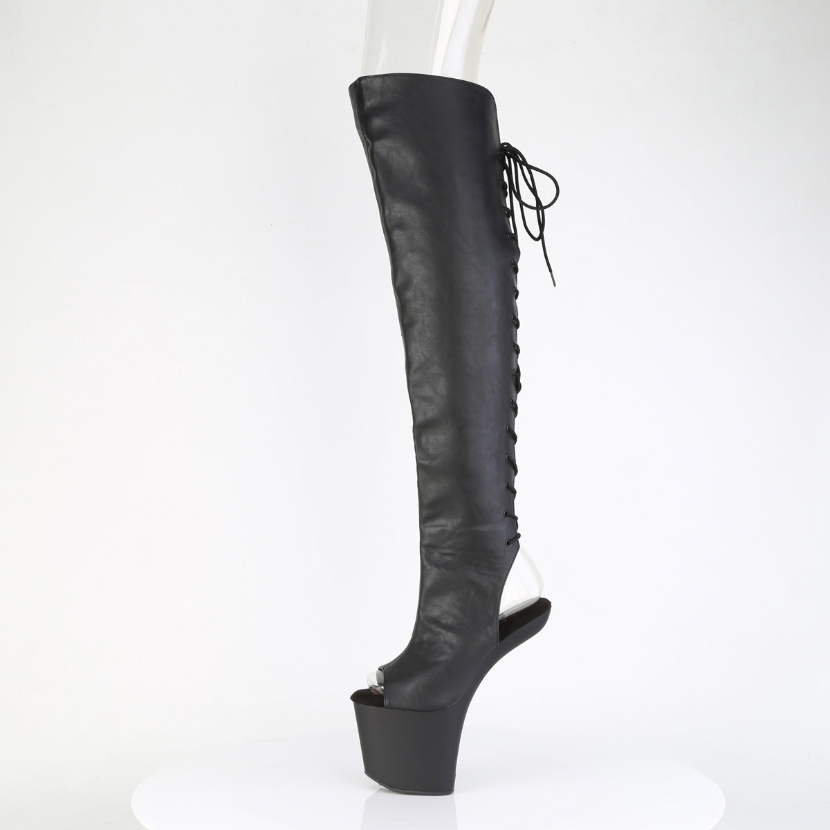 Pleaser Women's Platform Shoes CRAZE-3019 Blk Faux Leather/Blk Matte