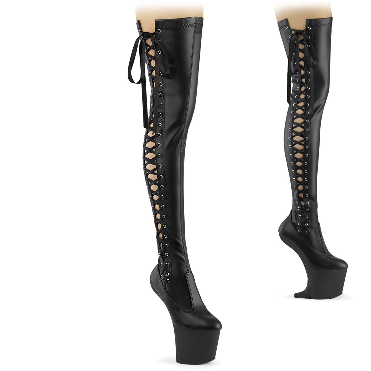 Pleaser  Boots CRAZE-3050 Blk Str. Faux Leather/Blk Matte