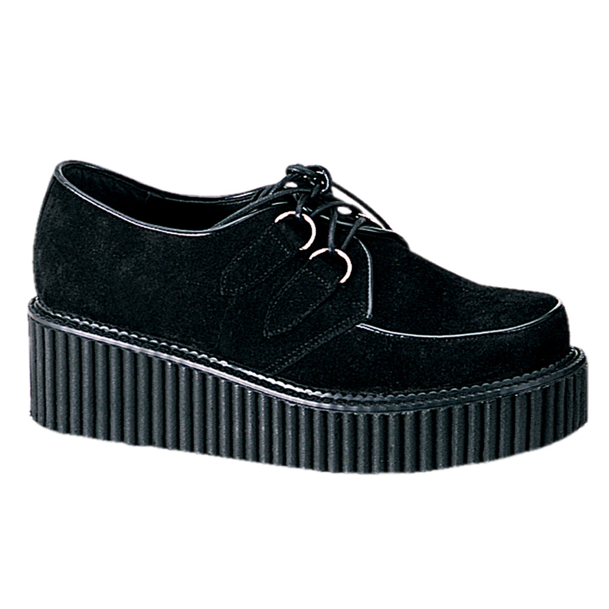 DemoniaCult Scarpa bassa femminile CREEPER-101 in pelle scamosciata BLK