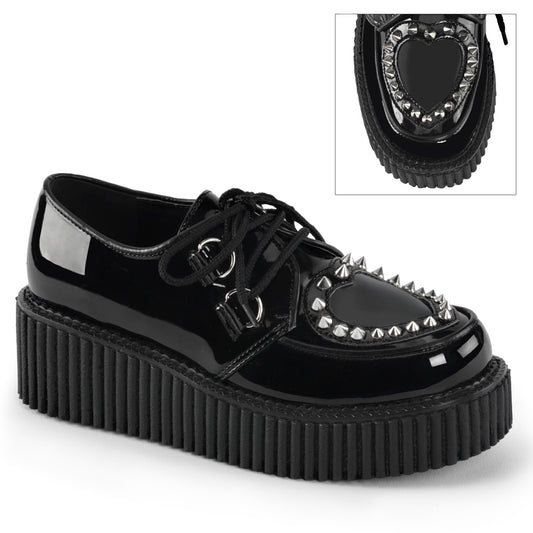 DemoniaCult  Scarpa bassa CREEPER-108 blk pat-pvc