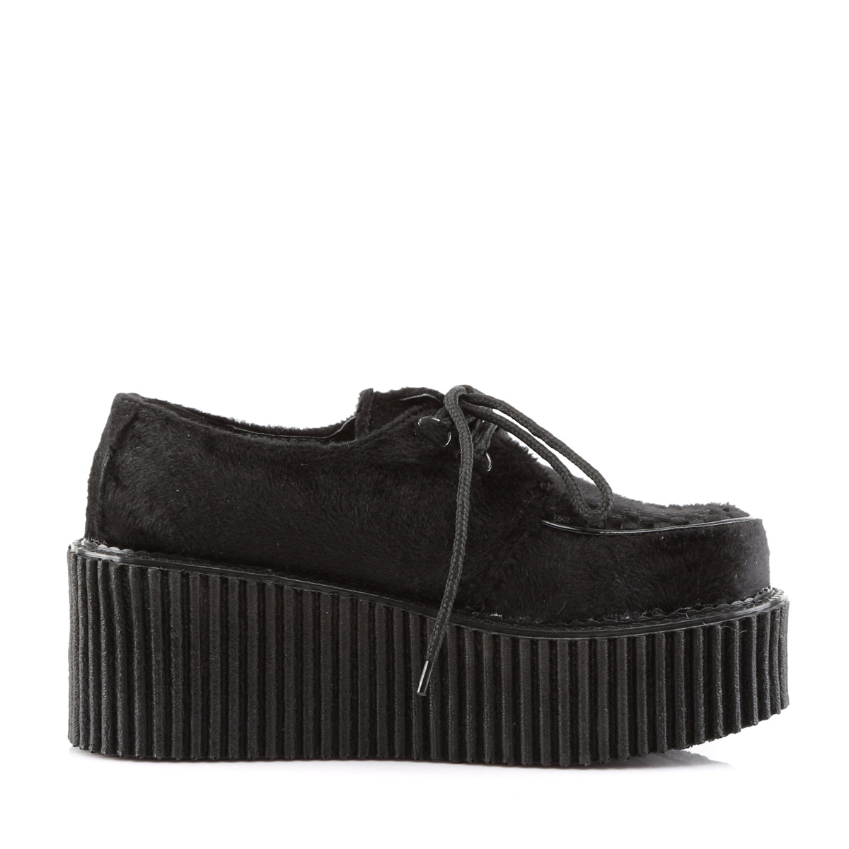 DemoniaCult Scarpa bassa femminile CREEPER-202 pelliccia blk