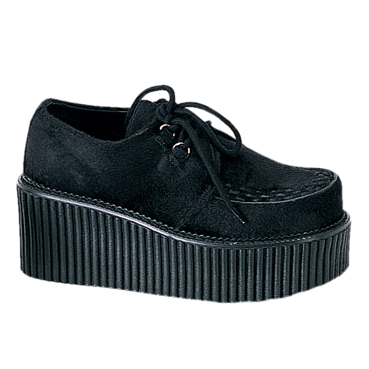 DemoniaCult Scarpa bassa femminile CREEPER-202 pelliccia blk