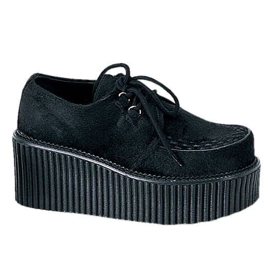 DemoniaCult Scarpa bassa femminile CREEPER-202 pelliccia blk