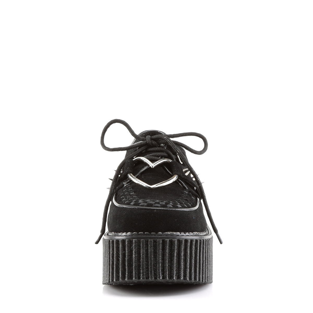 DemoniaCult Scarpa bassa femminile CREEPER-206 in pelle vegana blk in pelle scamosciata vegana