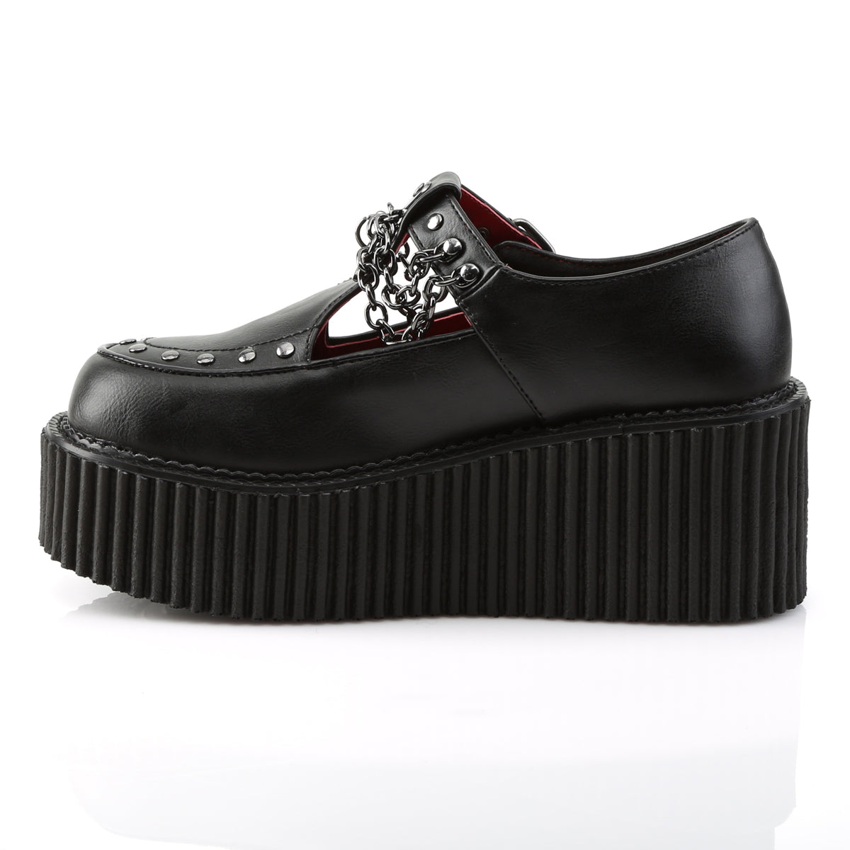 DemoniaCult Scarpa bassa femminile CREEPER-215 pelle vegana BLK