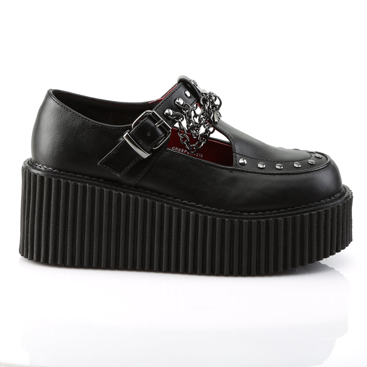 DemoniaCult Scarpa bassa femminile CREEPER-215 pelle vegana BLK
