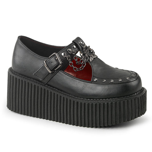 DemoniaCult Scarpa bassa femminile CREEPER-215 pelle vegana BLK