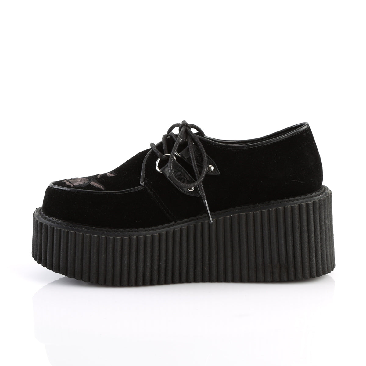DemoniaCult Scarpa bassa femminile CREEPER-219 velluto BLK