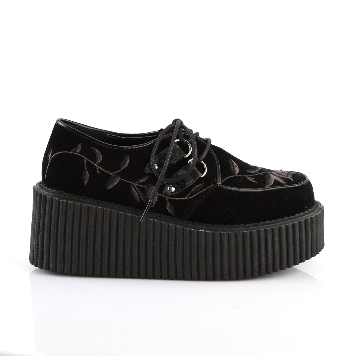 DemoniaCult Scarpa bassa femminile CREEPER-219 velluto BLK