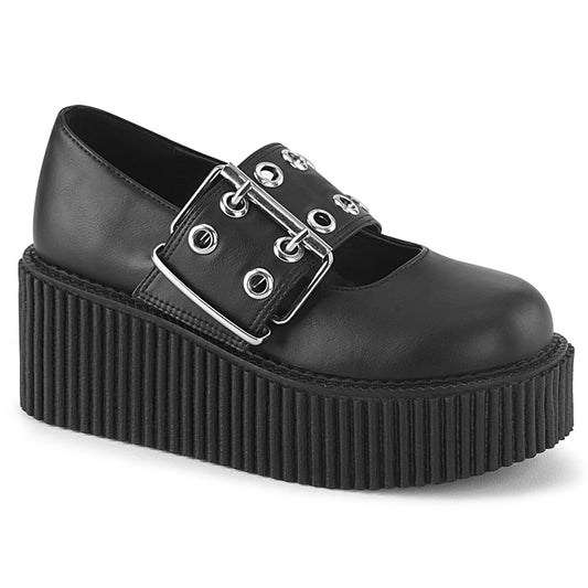 DemoniaCult  Scarpa bassa CREEPER-230 pelle vegana BLK