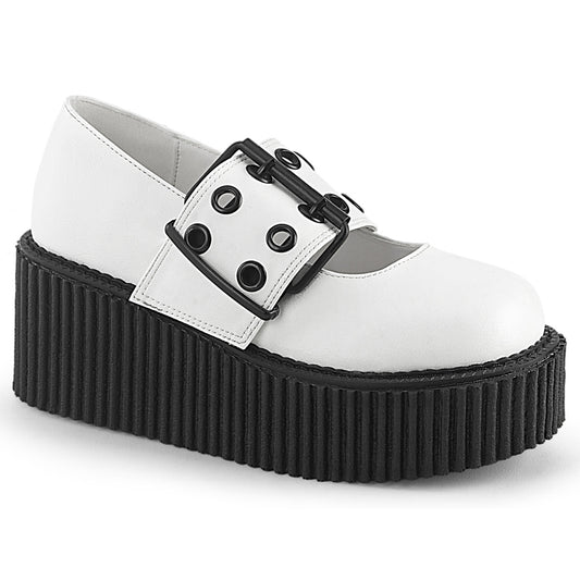 DemoniaCult  Scarpa bassa CREEPER-230 WHT VEGAN PELLE