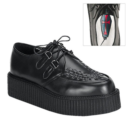 DemoniaCult Stivali da uomo CREEPER-402 pelle BLK