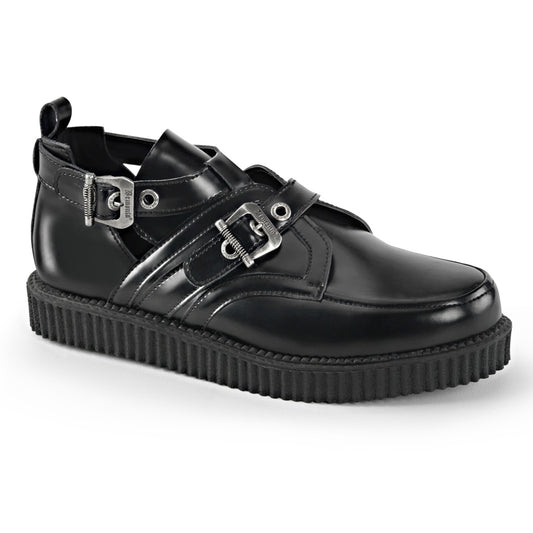 DemoniaCult Scarpa bassa maschile CREEPER-615 pelle BLK