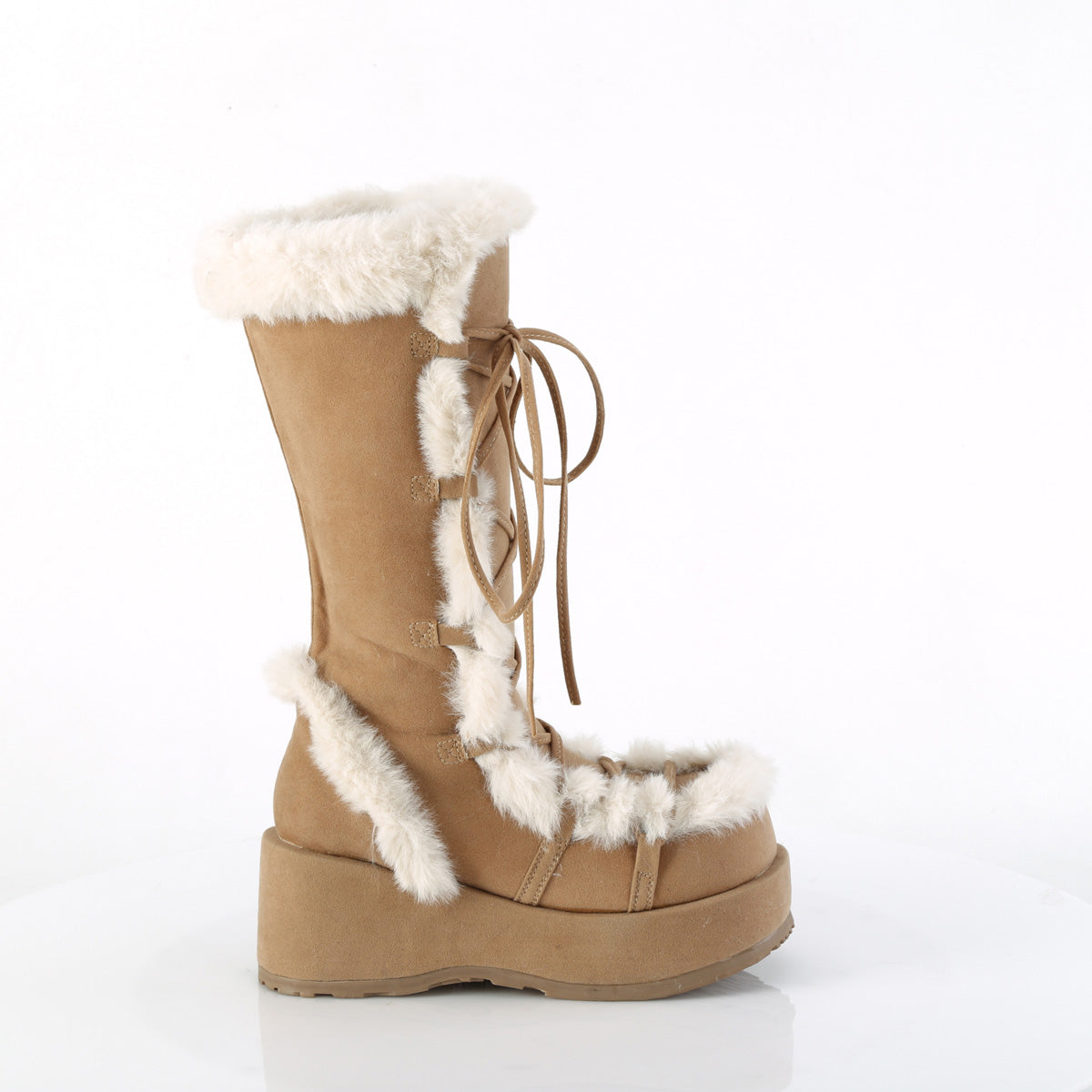 DemoniaCult Cubby-311 Camel Suede vegano