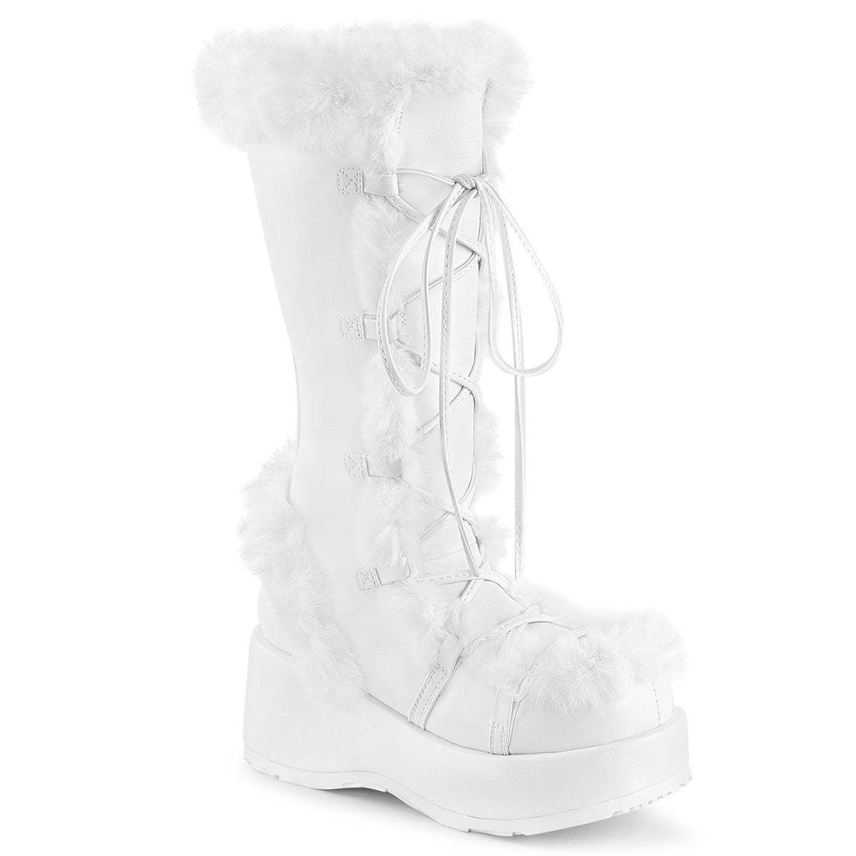 DemoniaCult Cubby-311 WHT VEGAN PELLE