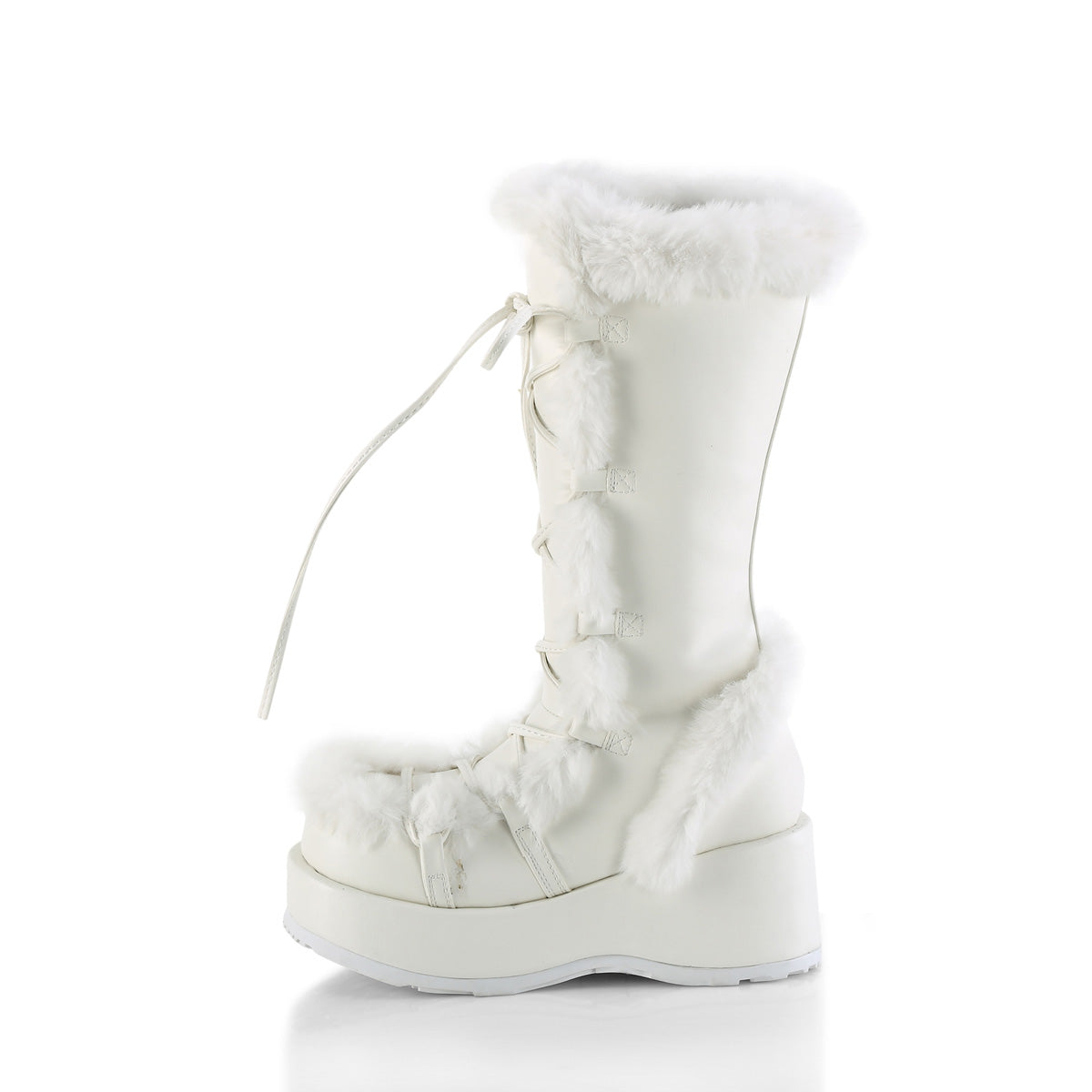 DemoniaCult Cubby-311 WHT VEGAN PELLE